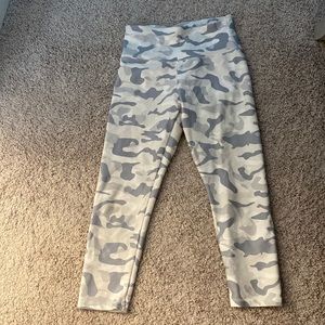 High waisted white and gray camo leggings